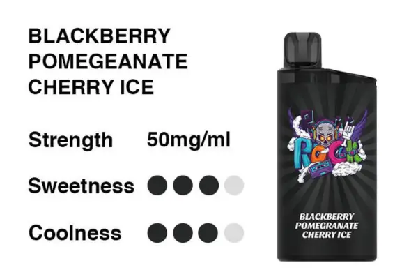 Blackberry pomegranate cherry ice IGET Bar top 4 flavour