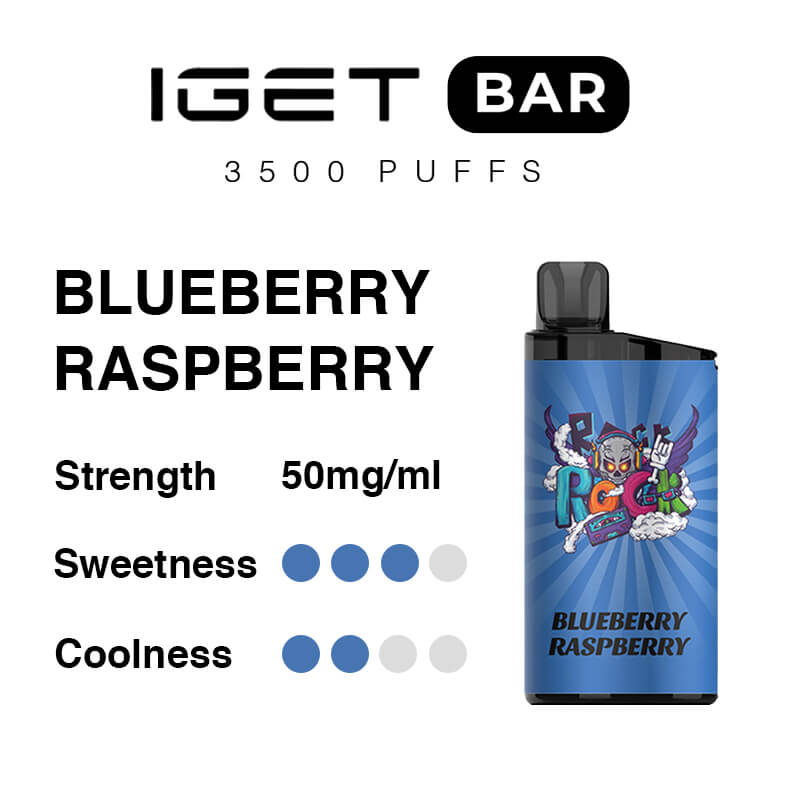 Blueberry Raspberry Flavour - IGET Bar 3500 Puffs