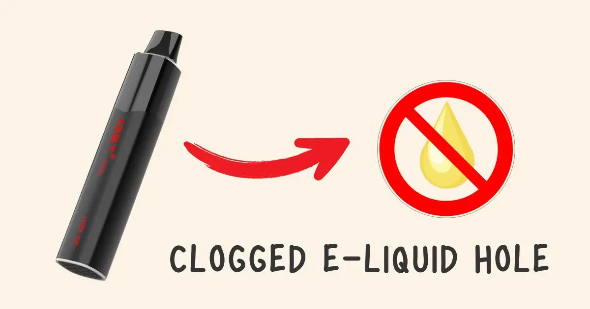 IGET Legend flashing light: clogged e-liquid hole display