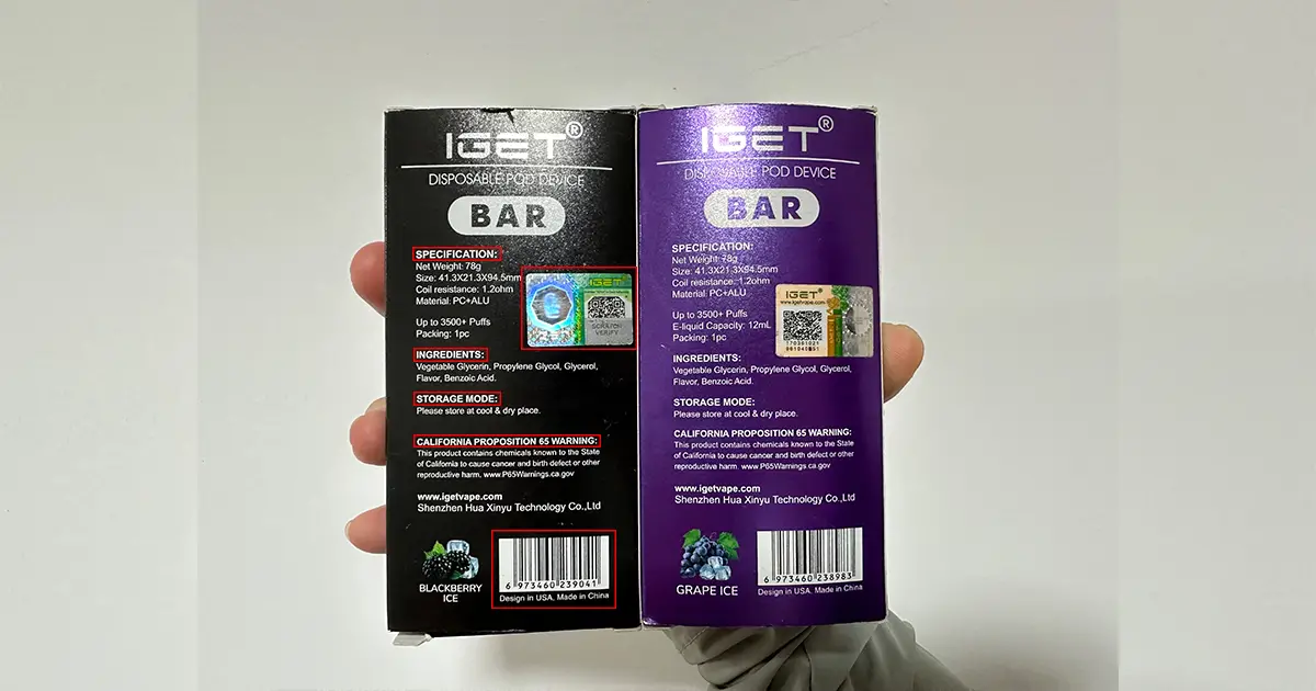 IGET Bar packaging display