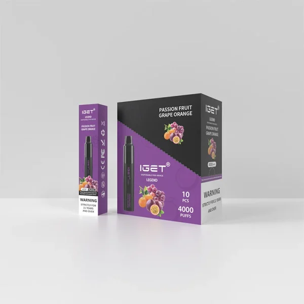 Passion Fruit Grape Orange - IGET Legend 4000 Puffs - Image 2