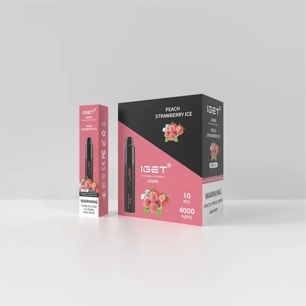 Peach Strawberry Ice - IGET Legend 4000 Puffs - Image 2